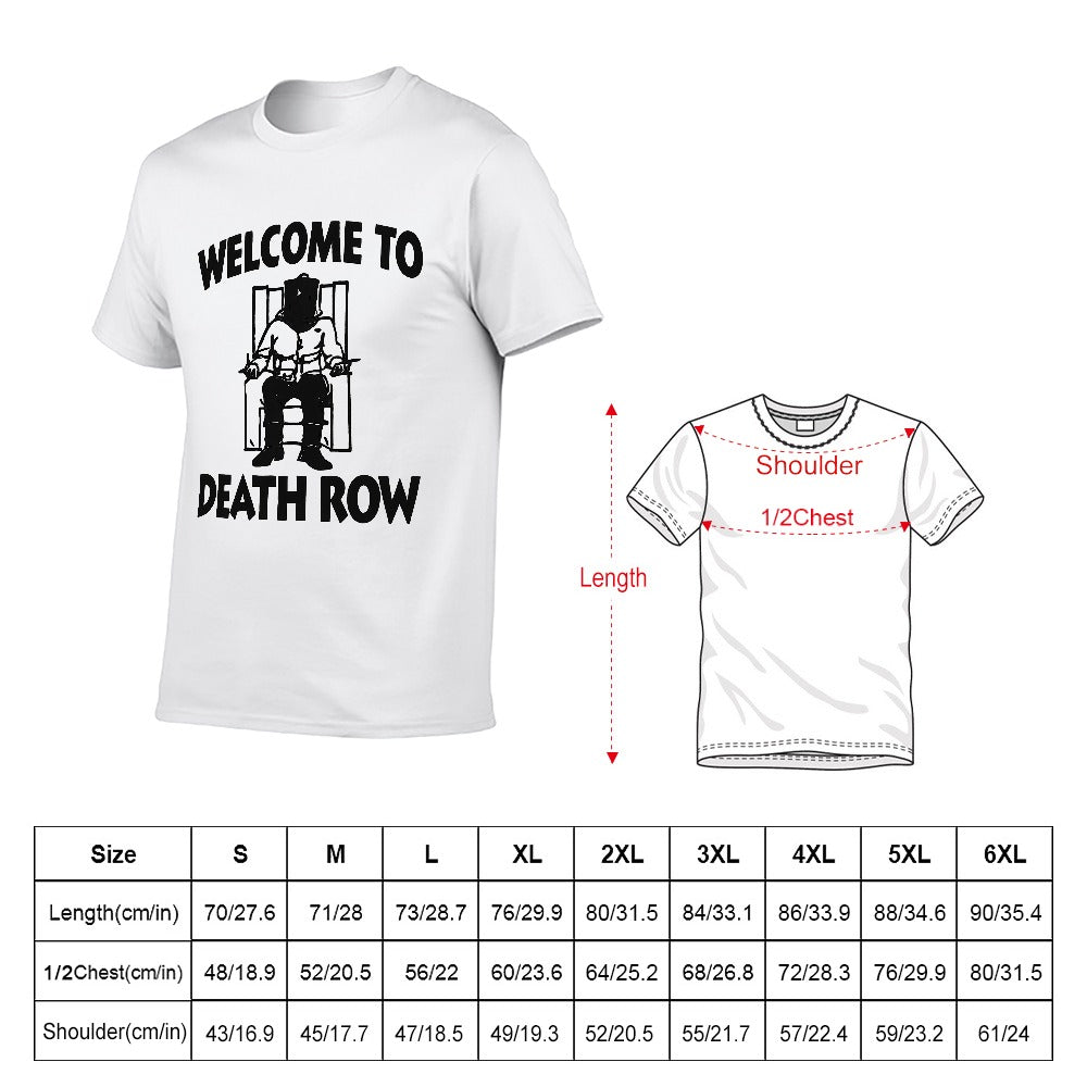 Welcome To Death Row Men's Short Sleeve T-shirt - White